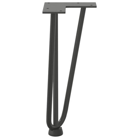 Haarspeld tafelpoten 4 st 30 cm massief staal antracietkleurig 6