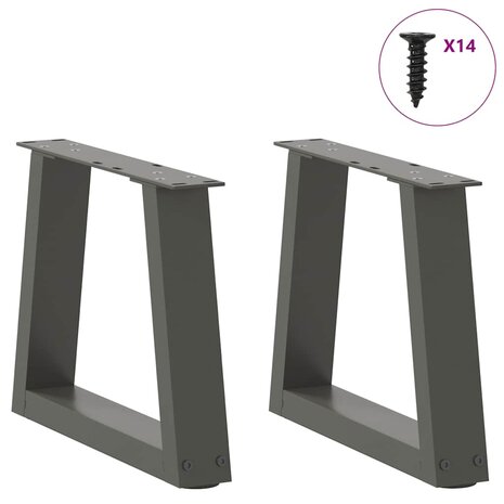 Eettafelpoten 2 st V-vormig 40x(30-31,3) cm staal antraciet 3