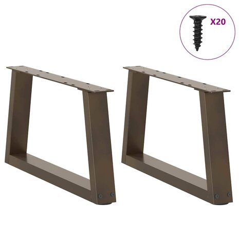 Eettafelpoten 2 st V-vormig 50x(30-31,3) cm staal naturel 3