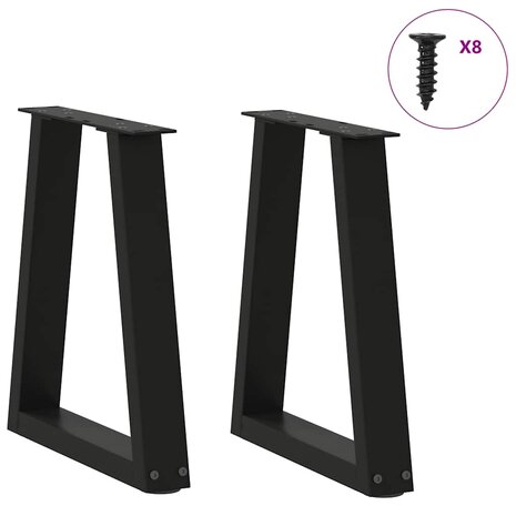 Eettafelpoten 2 st V-vormig 28x(42-43,3) cm staal zwart 3