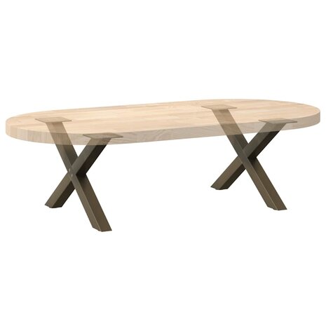 Salontafelpoten 2 st X-vormig 50x(30-31) cm staal naturel 8