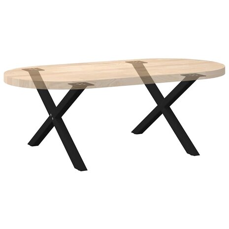 Salontafelpoten 2 st X-vormig 70x(42-43) cm staal zwart 8