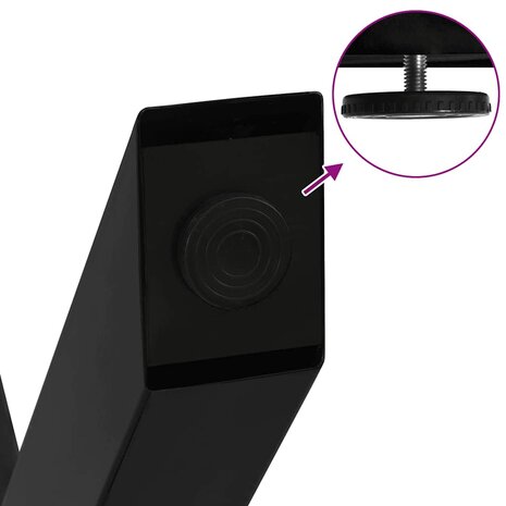 Salontafelpoten 2 st X-vormig 28x(42-43) cm staal zwart 9