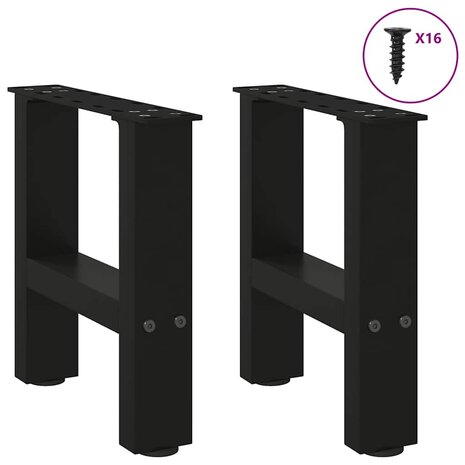 Salontafelpoten 2 st 30x(30-31) cm staal zwart 3