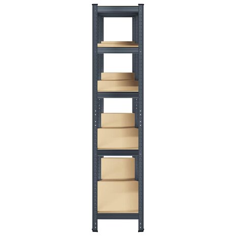5 Laags Opbergrek 2 stuks antracietkleurig staal & bewerkt hout 5