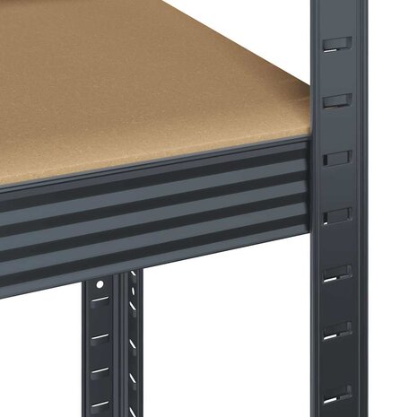 5 Laags Opbergrek 2 stuks antracietkleurig staal & bewerkt hout 9