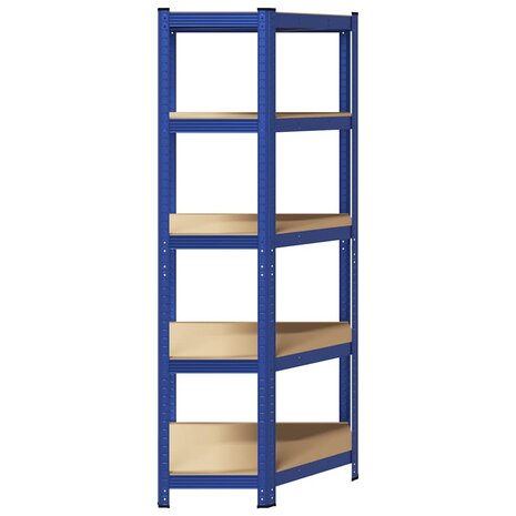 Hoekrek 5-laags staal en bewerkt hout blauw 4