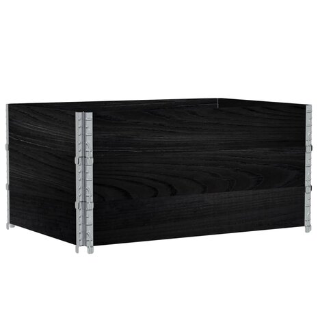 Palletopzetranden 3 st 120x80 cm massief grenenhout zwart 2