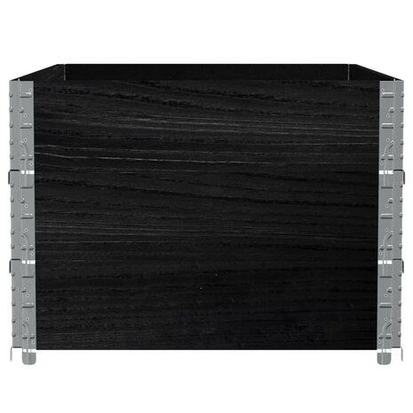 Palletopzetranden 3 st 120x80 cm massief grenenhout zwart 4