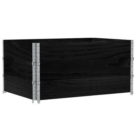 Palletopzetranden 3 st 120x80 cm massief grenenhout zwart 5