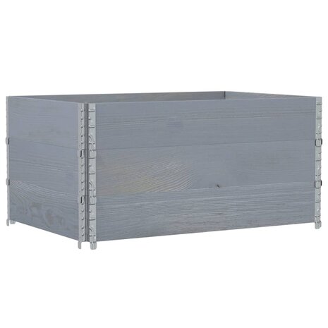 Palletopzetranden 3 st 120x80 cm massief grenenhout grijs 5