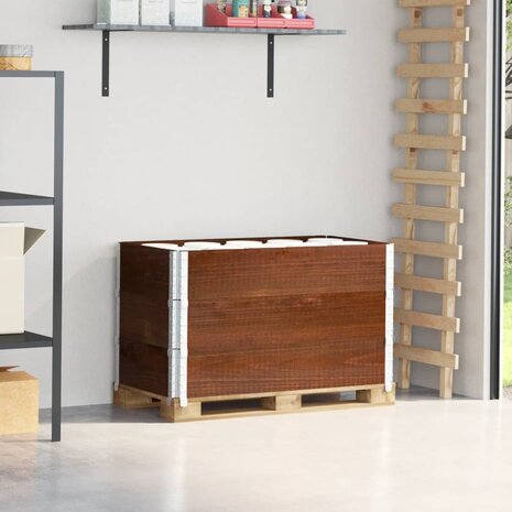 Palletopzetranden 3 st 100x50 cm massief grenenhout bruin 1