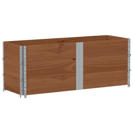 Palletopzetranden 3 st 150x50 cm massief grenenhout bruin 2