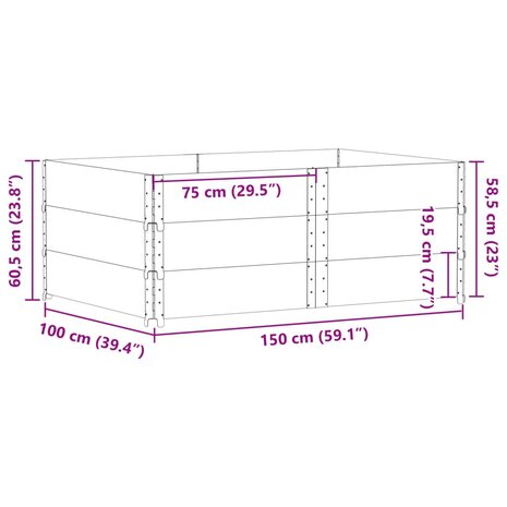 Palletopzetranden 3 st 150x100 cm massief grenenhout 7