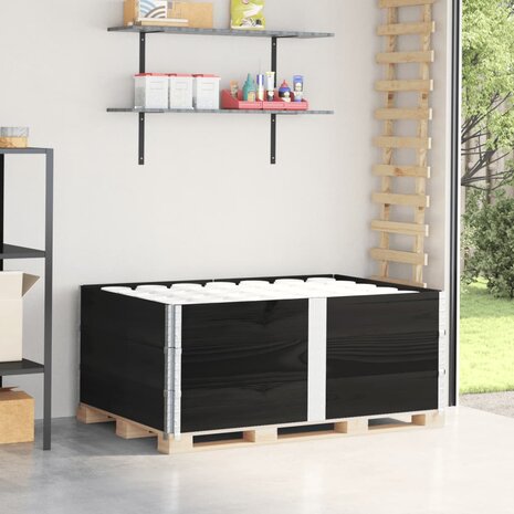 Palletopzetranden 3 st 150x100 cm massief grenenhout zwart 1