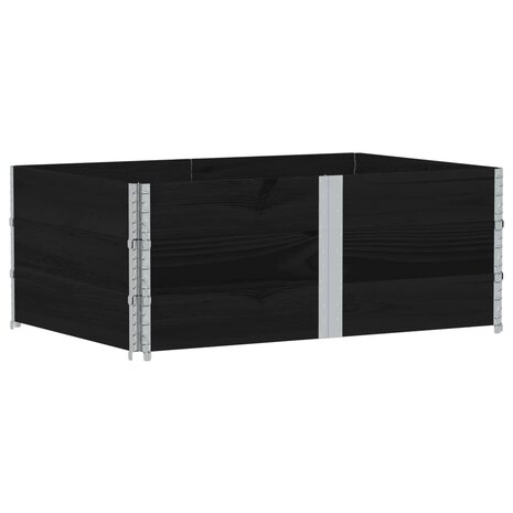 Palletopzetranden 3 st 150x100 cm massief grenenhout zwart 2