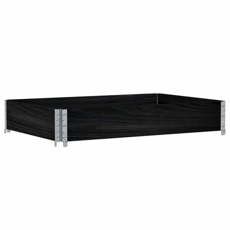 Palletopzetrand 120x80 cm massief grenenhout zwart 2
