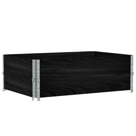 Palletopzetranden 2 st 120x80 cm massief grenenhout zwart 2