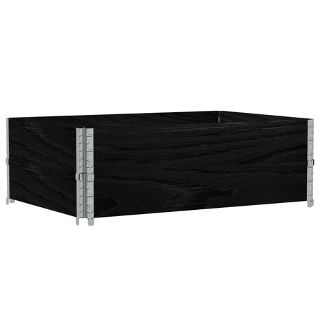 Palletopzetranden 2 st 120x80 cm massief grenenhout zwart 5