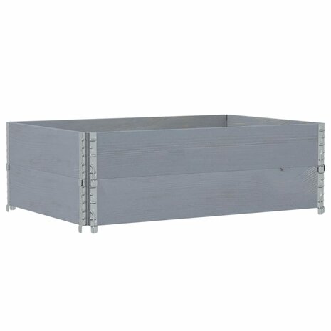 Palletopzetranden 2 st 120x80 cm massief grenenhout grijs 5