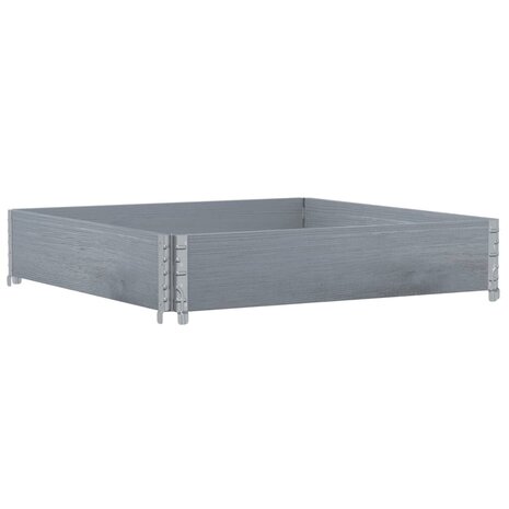 Palletopzetrand 100x100 cm massief grenenhout grijs 2