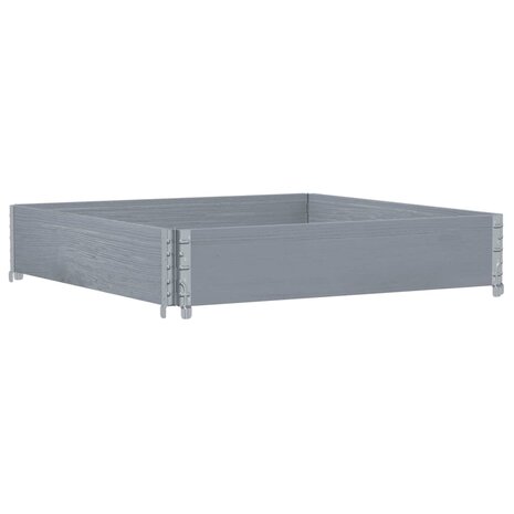 Palletopzetrand 100x100 cm massief grenenhout grijs 5