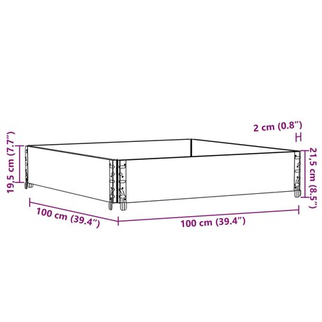 Palletopzetrand 100x100 cm massief grenenhout bruin 8