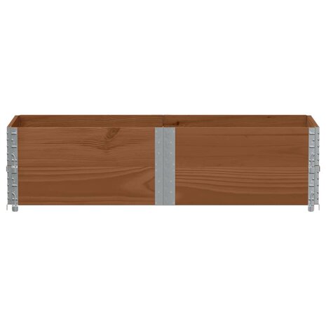 Palletopzetranden 2 st 150x50 cm massief grenenhout bruin 3