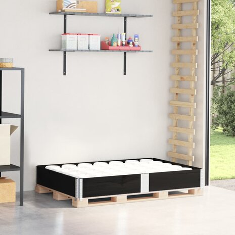 Palletopzetrand 150x100 cm massief grenenhout zwart 1