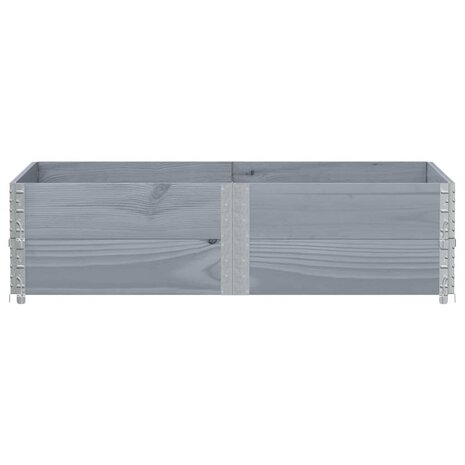 Palletopzetranden 2 st 150x100 cm massief grenenhout grijs 3