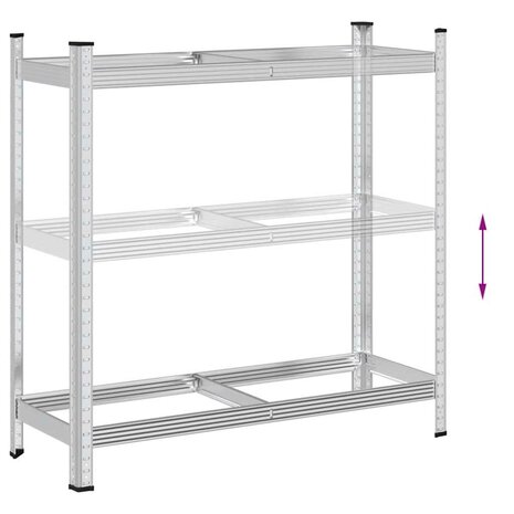 Bandenrek 2-laags 110x40x109 cm staal zilverkleurig 7