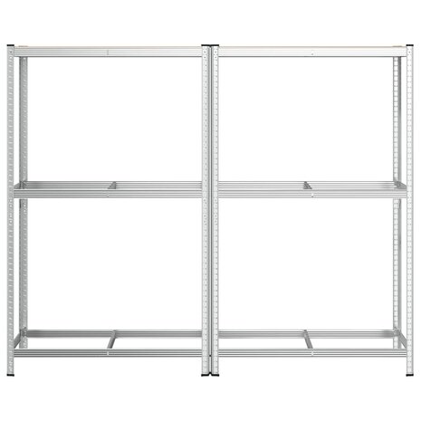 2-laags bandenrekken 2st 110x40x180cm staal&bewerkt hout zilver 4
