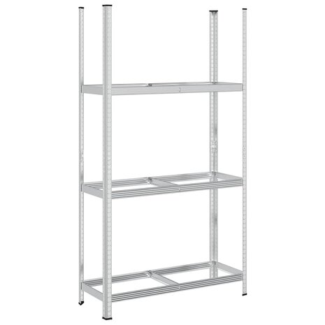 Bandenrek 3-laags 110x40x200 cm staal zilverkleurig 2