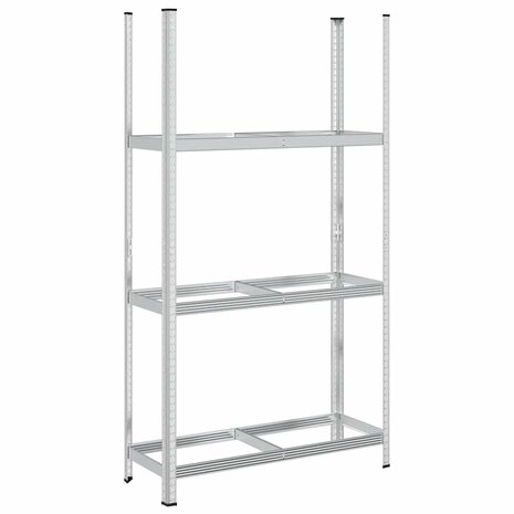 Bandenrek 3-laags 110x40x200 cm staal zilverkleurig 6
