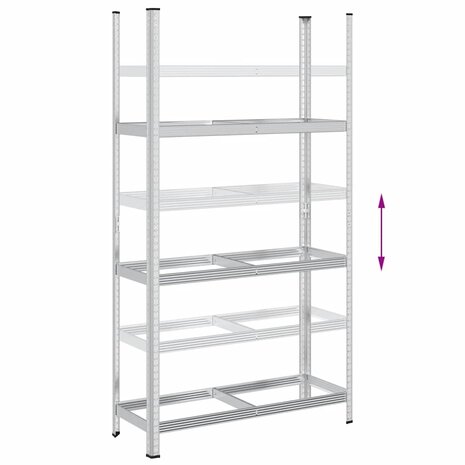 Bandenrek 3-laags 110x40x200 cm staal zilverkleurig 7