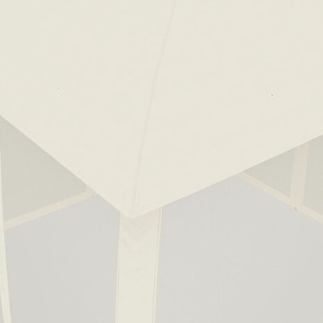 Prieel zijwanden van gaas en dubbel dak 2,93x2,93 m staal crème 7