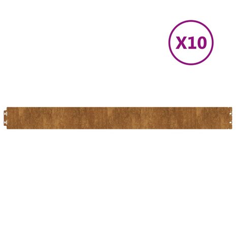 Gazonranden 10 stuks 10x103 cm flexibel cortenstaal 2