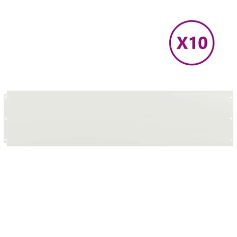 Gazonranden 10 st 25x103 cm koudgewalst staal wit 2