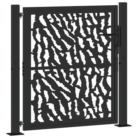 Poort met sporenontwerp 105x106 cm staal zwart 2