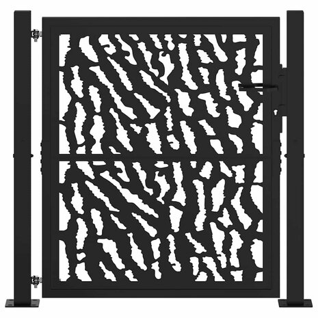 Poort met sporenontwerp 105x106 cm staal zwart 3