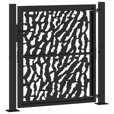 Poort met sporenontwerp 105x106 cm staal zwart 6