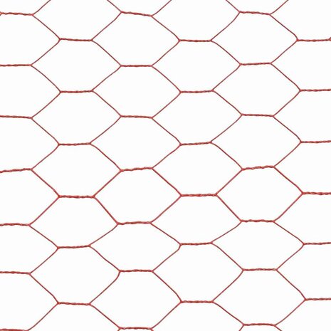 Kippengaas 25x1 m staal met PVC coating rood 4