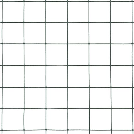 Kippengaas 10x1,5 m staal met PVC coating groen 4