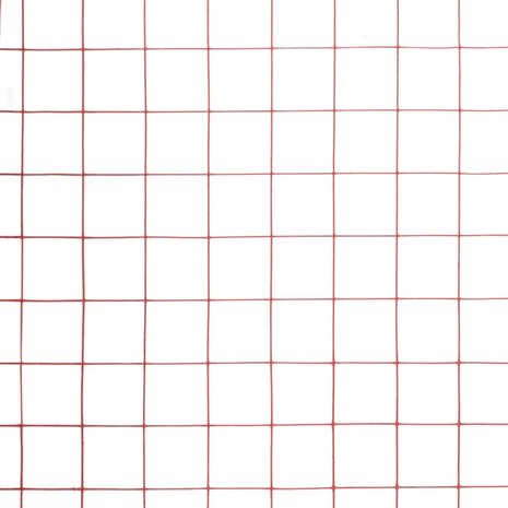 Kippengaas 10x0,5 m staal met PVC coating rood 4