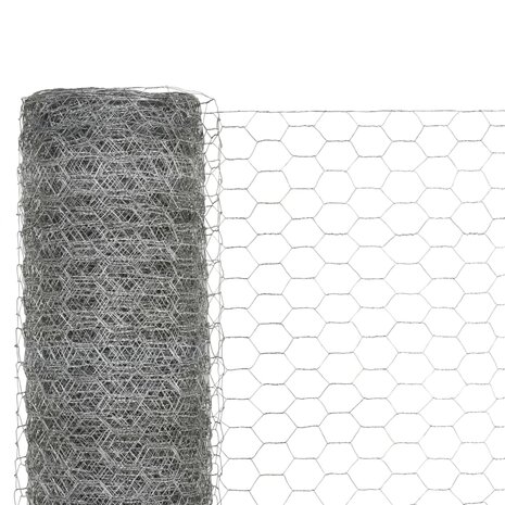 Kippengaas 25x1,5 m gegalvaniseerd staal zilverkleurig 3