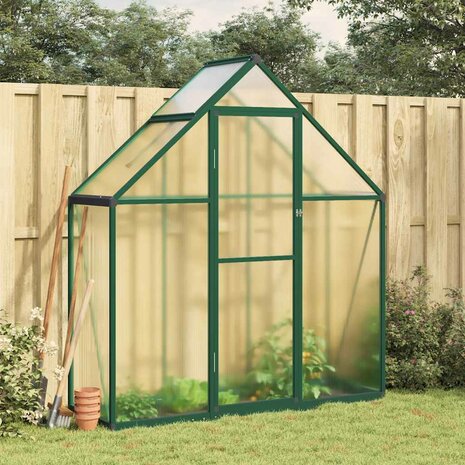 Tuinkas met basisframe 169x58x195 cm aluminium groen 1