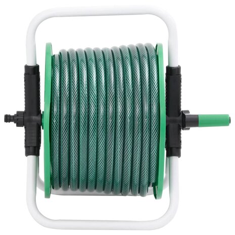 Slanghaspel met slangkoppelset 0,5" 50 m vrijstaand PVC groen 2