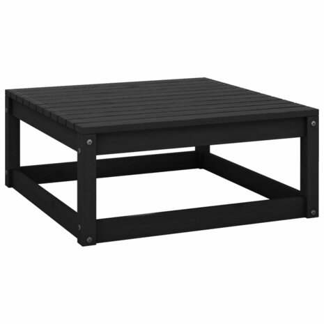 Tuinvoetenbank 70x70x30 cm massief grenenhout zwart 1