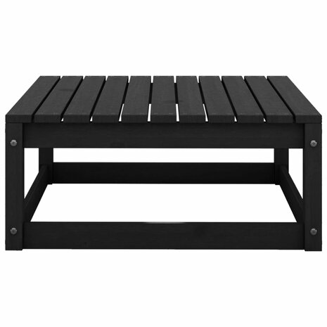 Tuinvoetenbank 70x70x30 cm massief grenenhout zwart 2