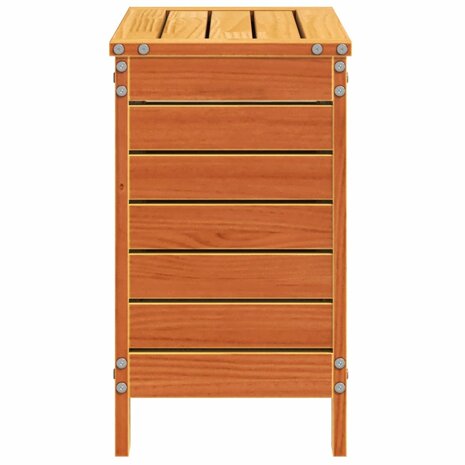 Tuinvoetenbank 62x31,5x52 cm massief grenenhout wasbruin 5